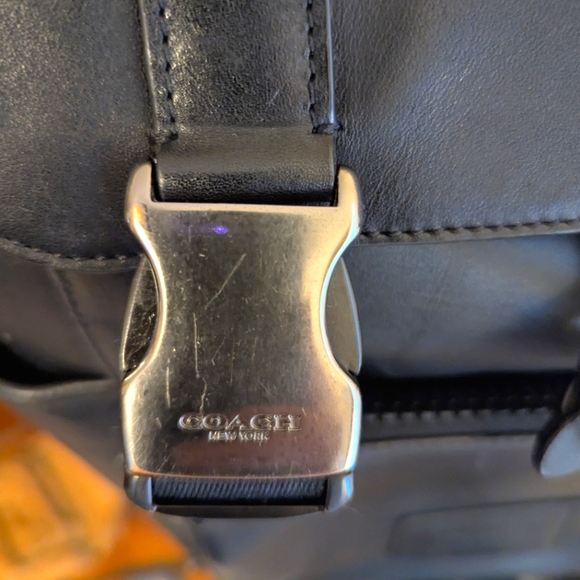 EUC Coach Smith full grain black leather terrain Track laptop backpack C2710 - Picture 8 of 16